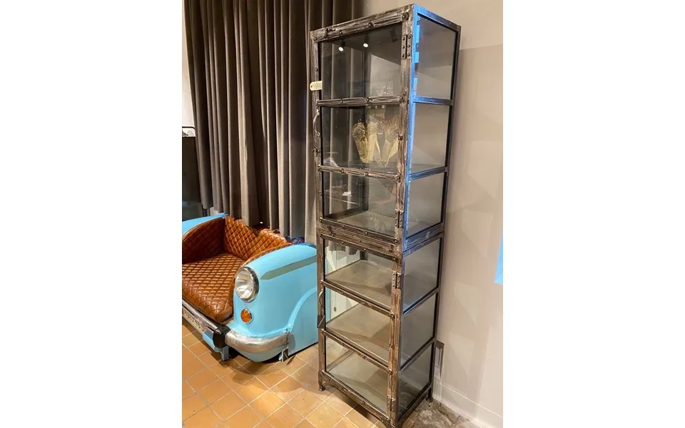 Højt Jernvitrineskab 200x55