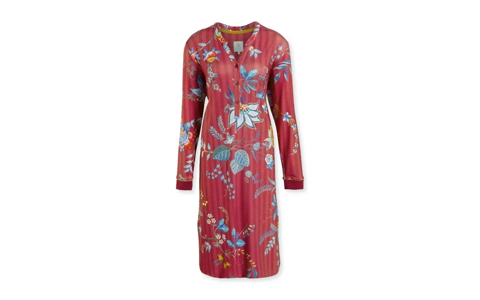 Pip Studio Night Dress Long Sleeve Diogo Flower Festival Red-x-small