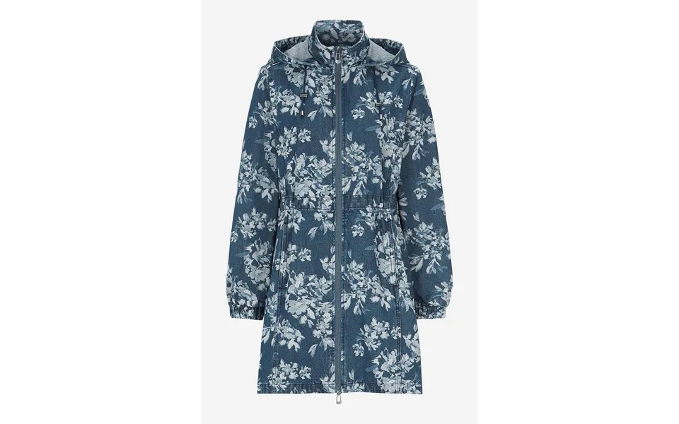 Mønstret Parka I Denim