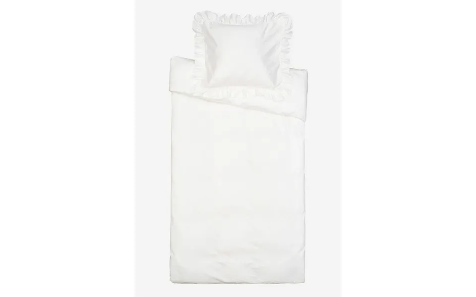 Sengesæt I Satin Med Volanter Økologisk Bomuld