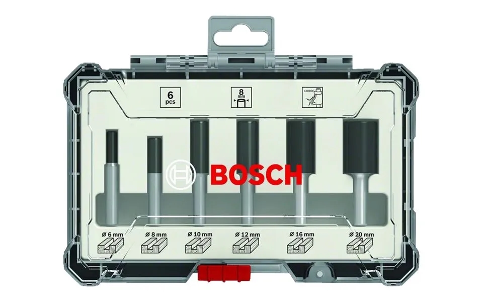 Bosch Overfræsersæt Hm Lige 8mm 6 Dele