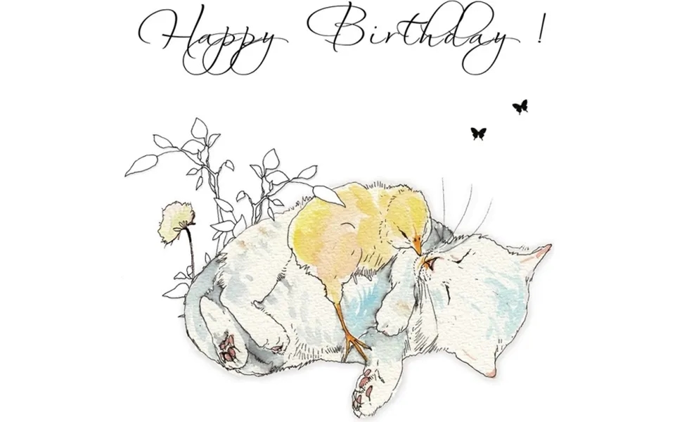 Clear Creation Swarovski-kort Firkantet Fødselsdagskat Og -kylling