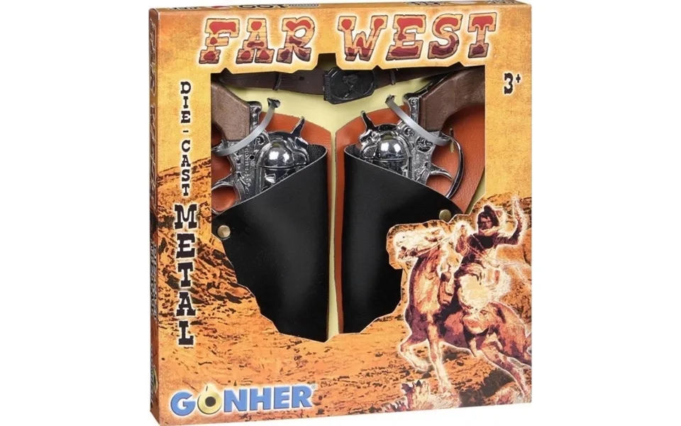 Pulio Gonher Cowboy-sæt 2 Revolvere Bælte