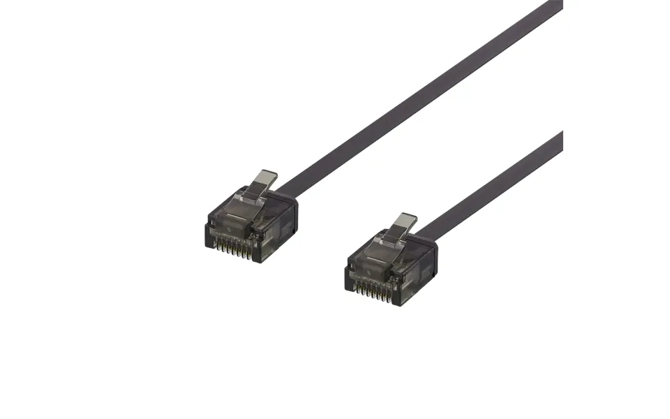 Cat 6a Fladt Patchkabel - Sort