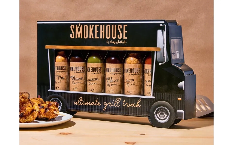 Gaveæske Grill Truck Med Grillkrydderier & Stærke Saucer - Thoughtfully