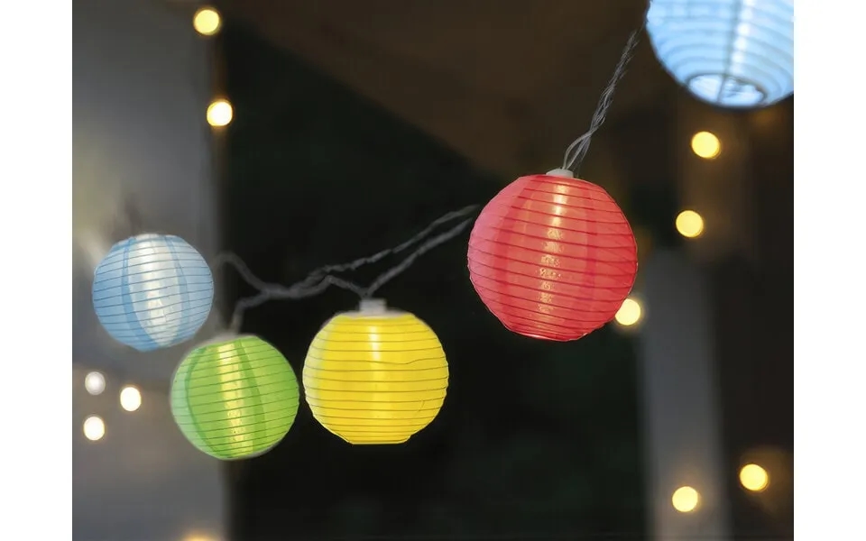 Lyskæde Med Stoflanterner - Flerfarvet