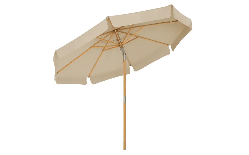 Træparasol Ø 300 Cm Med Tilt - Rund Ø3 M Haveparasol