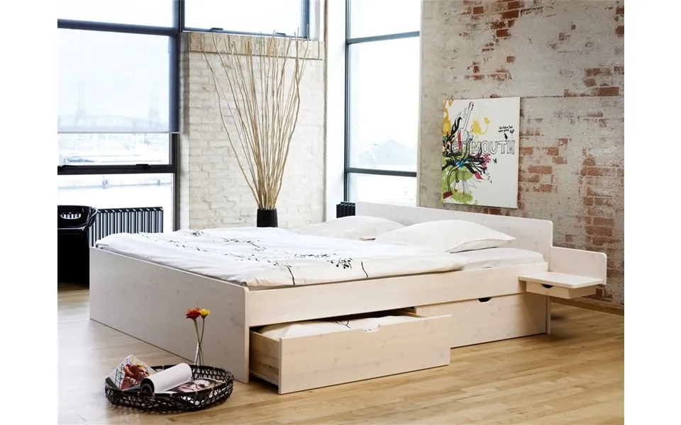 Hms - Messina Skuffe Seng I Fyrretræ I Hvid Eller Lud Olie