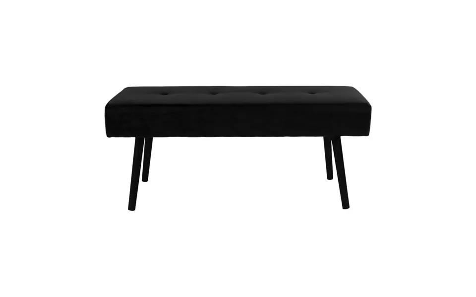 Bænk I Sort Velour Med Sorte Ben