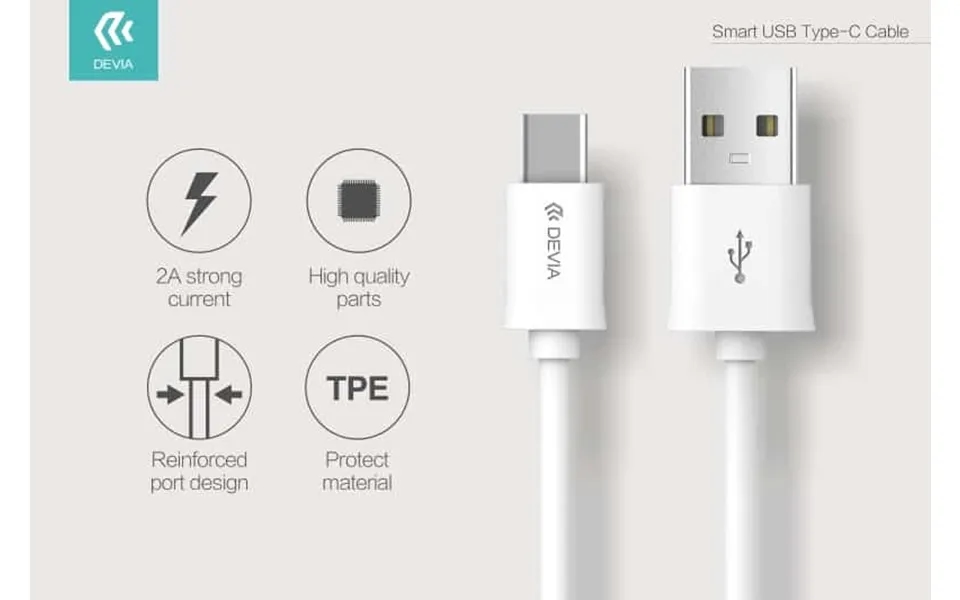Usb C Kabel 1m 2a Til Android