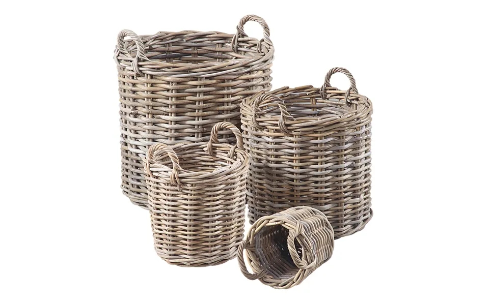 Carly Kurve Runde Sæt Af 4 Stk. I Natur Med Greb