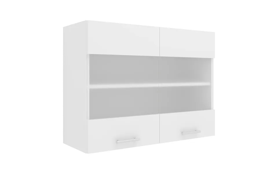 Esilo Overskab Køkken 80 Cm 2 Glaslåger Hvid