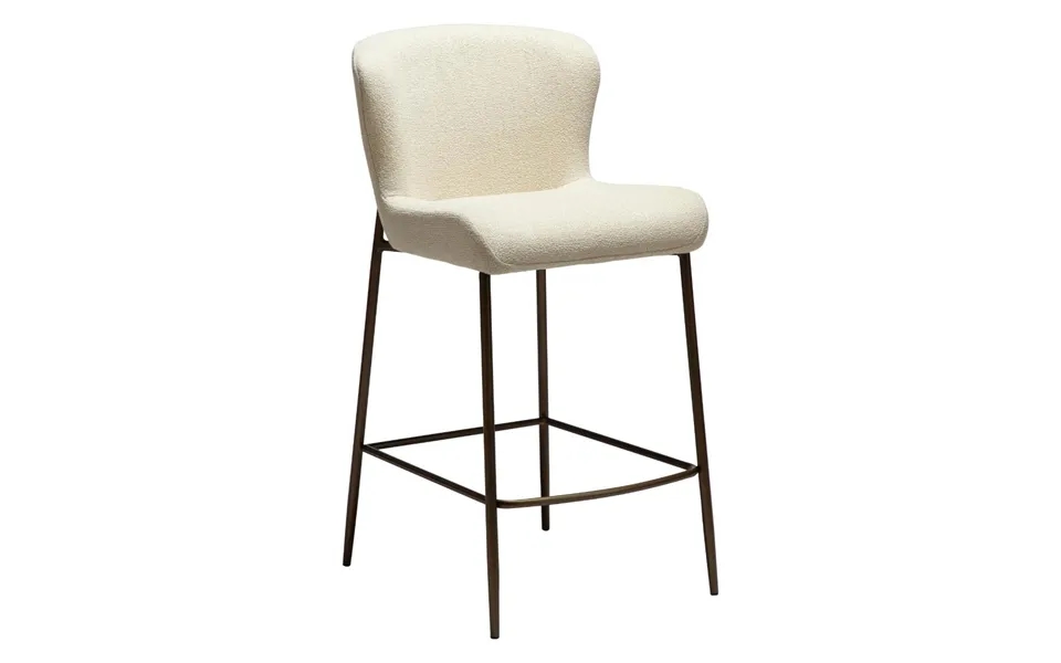 Glam Dan-form Counter Stol Bouclé Offwhite