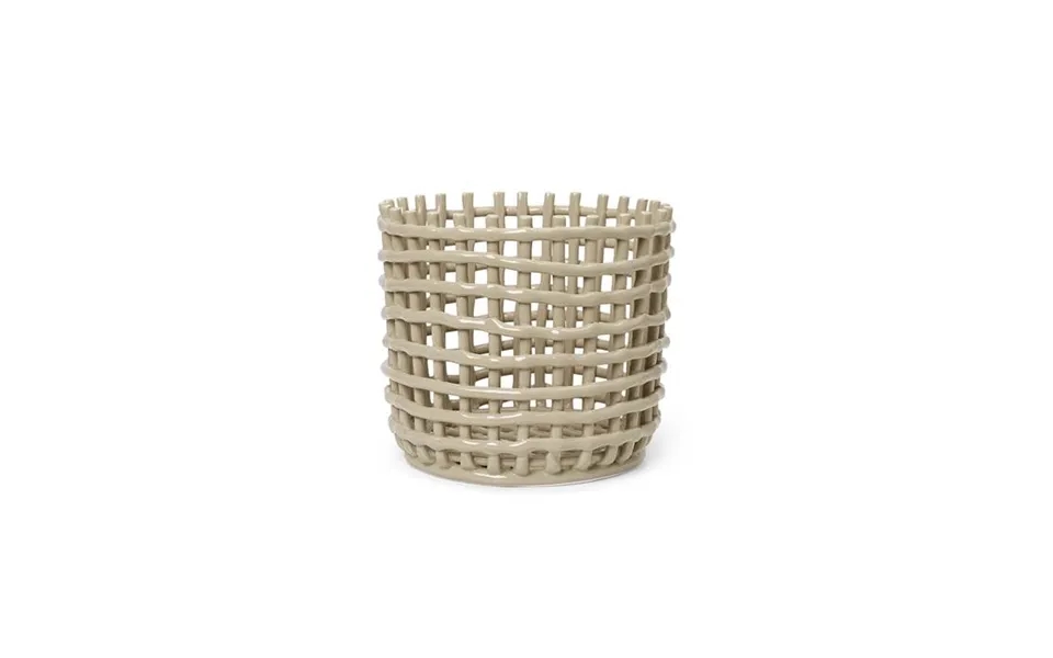 Ferm Living Ceramic Basket, Large - Cashmere