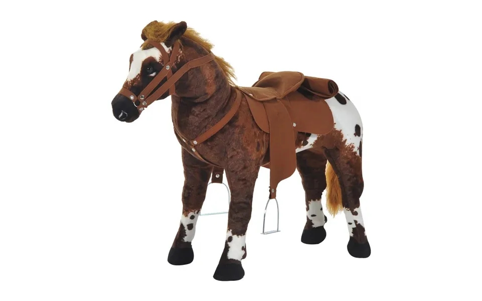 Brun Og Hvid Ridehestelegetøj Med Lyd 85cm