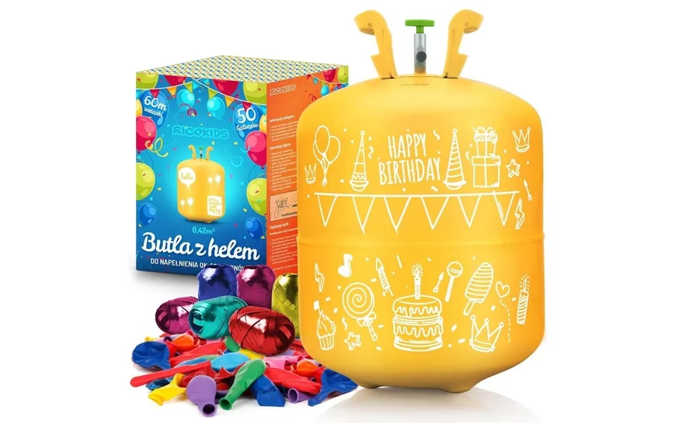 Helium Ballonpakke Med Balloner Og Bånd - 0,42 M