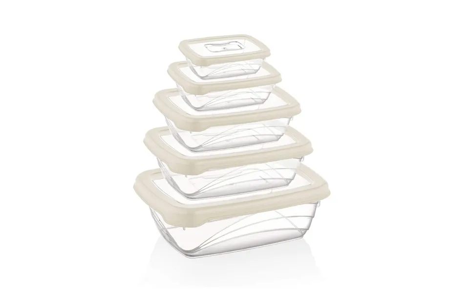 Herzberg Bio Saver-æskesæt Med 5 Dele - Elfenben