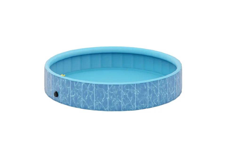 Hundebassin Foldeligt Soppebassin Med Springvand Og Vandpude Design Ø160 X 30 Cm Blå