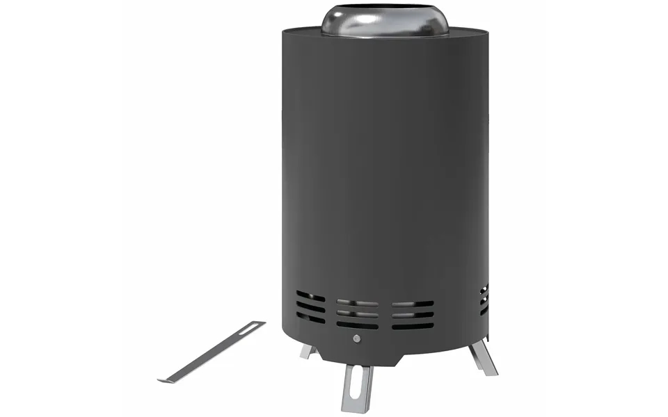 Ildskål Ø16x25cm Lavet Af Rustfrit Stål Bålplads Med Poker Røgfri Ildskåle Bålkurv Til Have - Altanterrasse