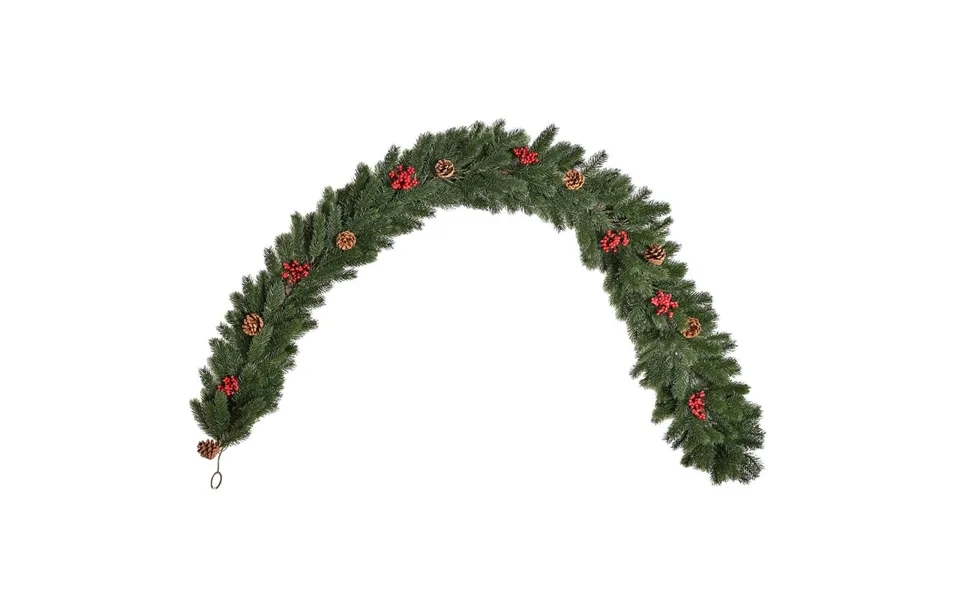 Kunstig 1,9 M Juleguirlande Med Kogler Og Bær