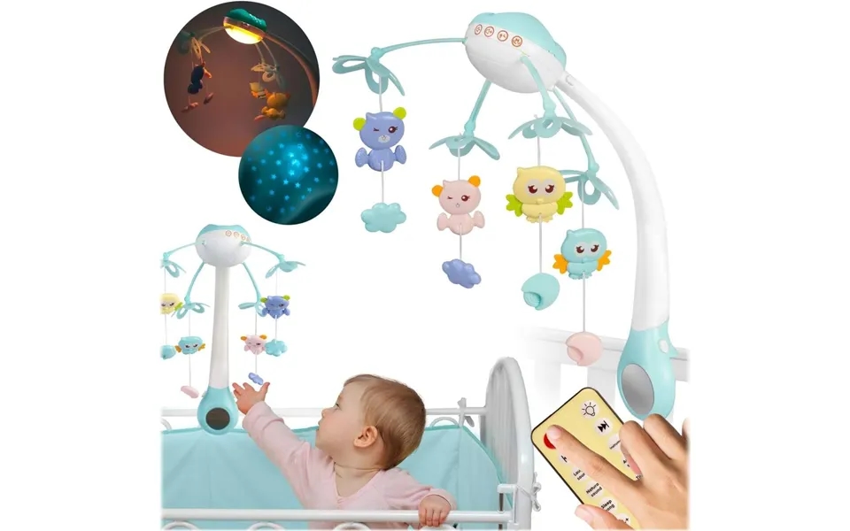 Musikdåse Med Projektor Til Krybbe Rk-813 Blå