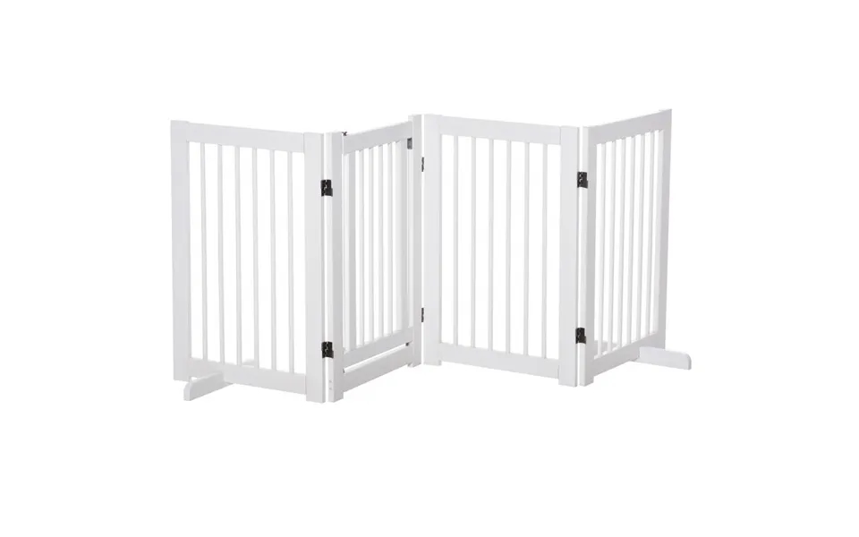 Sammenklappelig Hundebarriere I Træ Med Dør 75 Cm