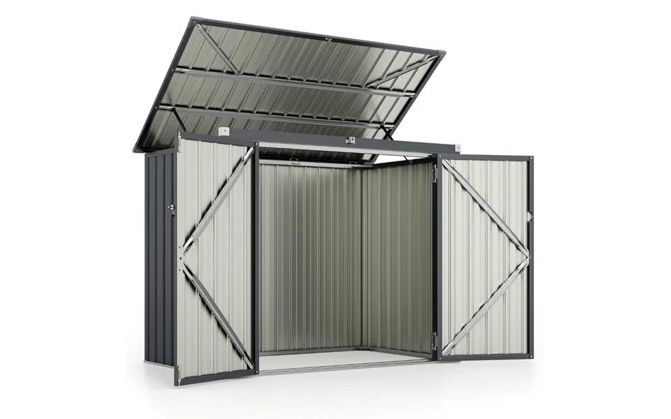 Skraldespand Til 2 Skraldespande Affaldsboks Lavet Af Galvaniseret Metal Affaldshus Med 2 Døre