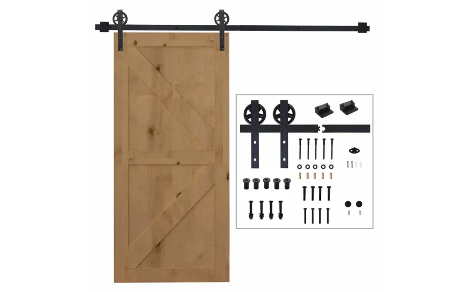 Skydedørsbeslag Sæt 200 Cm Komplet Sæt Med Skinner - Ruller