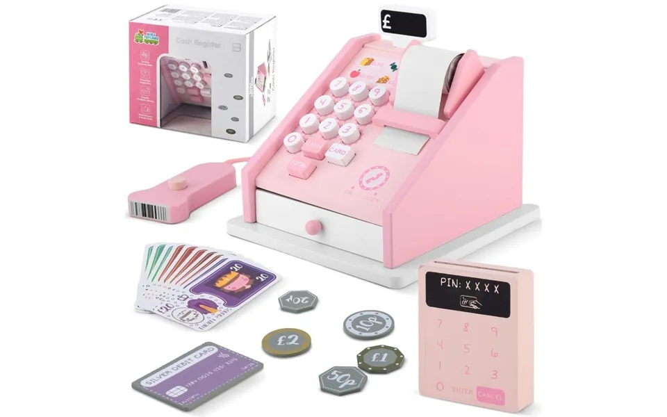 Trælegetøjsbutik Kasseapparat Rk-868 Ricokids