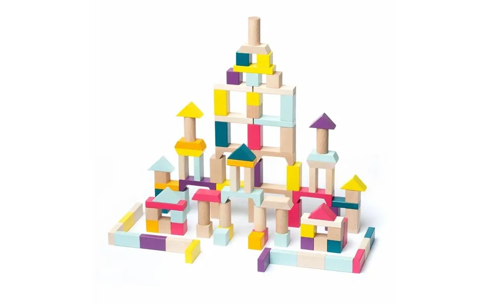 Cubika Træbyggeklodser Flerfarvet 100 St