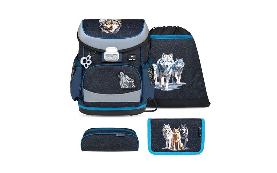 Ulve Skoletaske Med 4 Dele