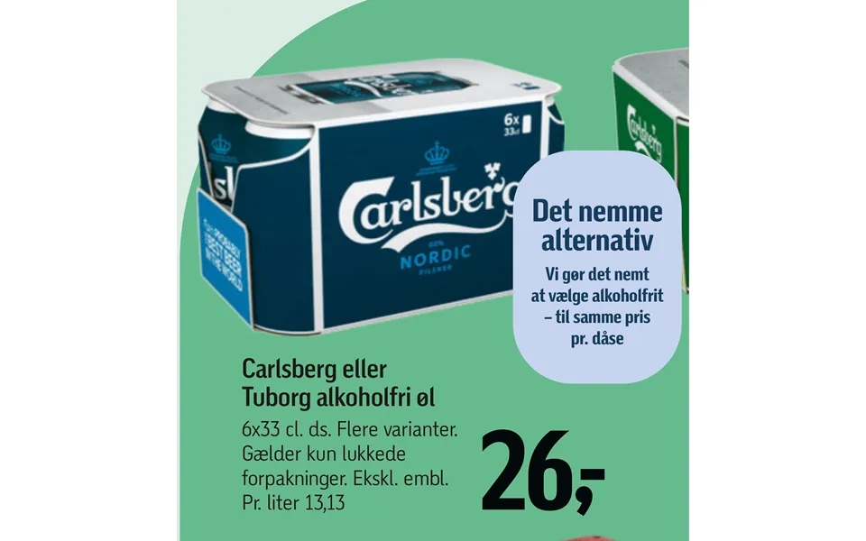 Carlsberg Eller Tuborg Alkoholfri Øl