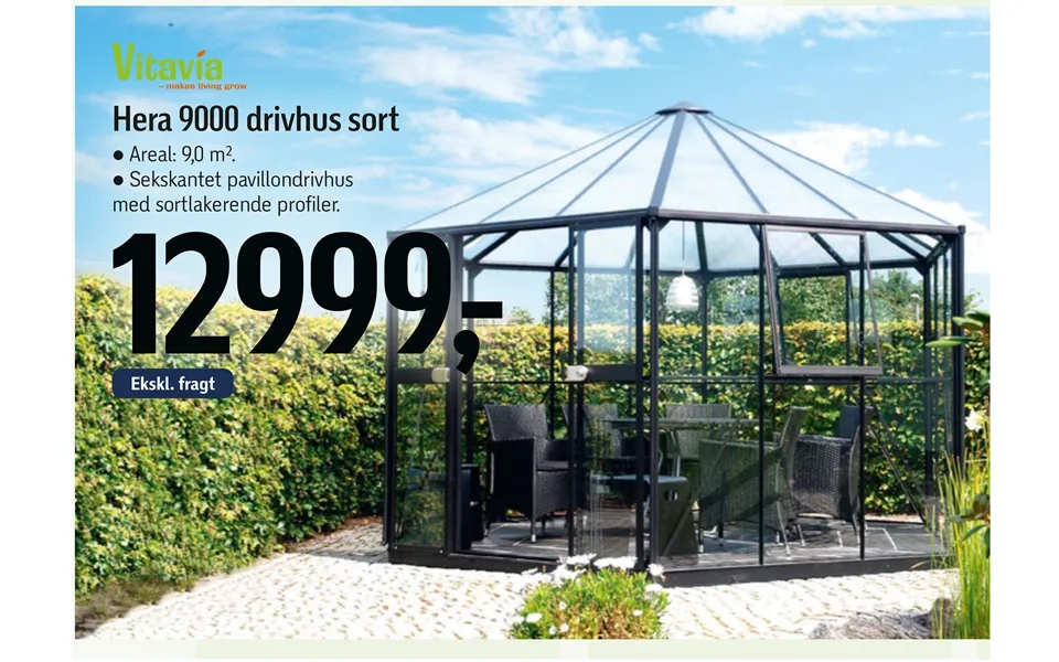 Hera 9000 Drivhus Sort