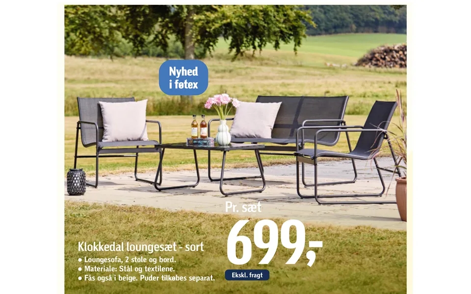 Klokkedal Loungesæt - Sort