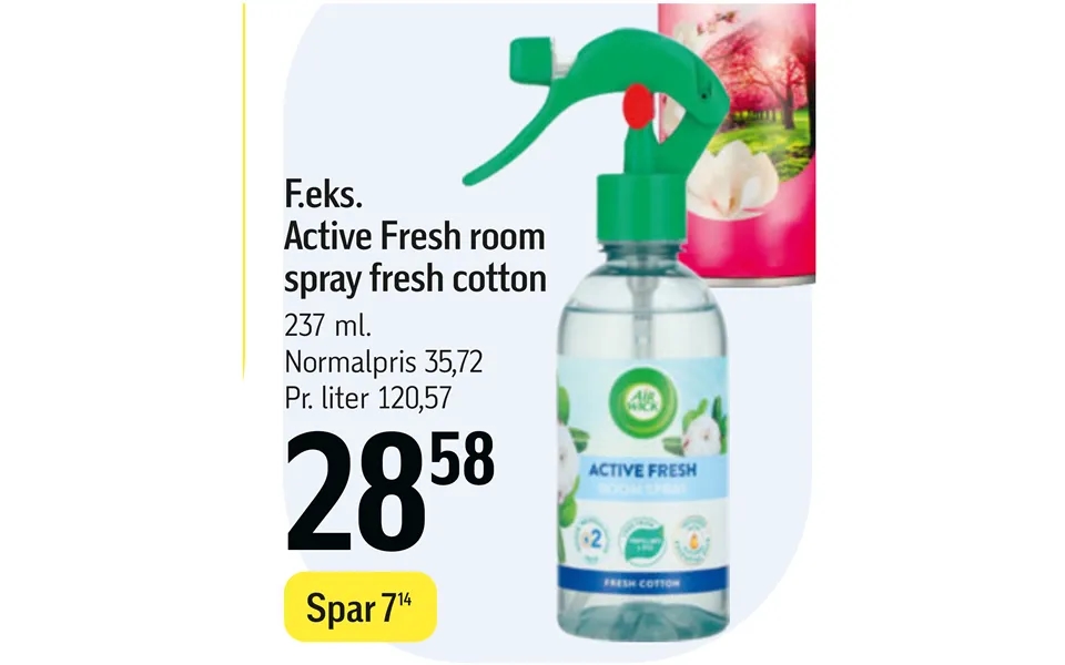F.eks.active Fresh Room Spray Fresh Cotton