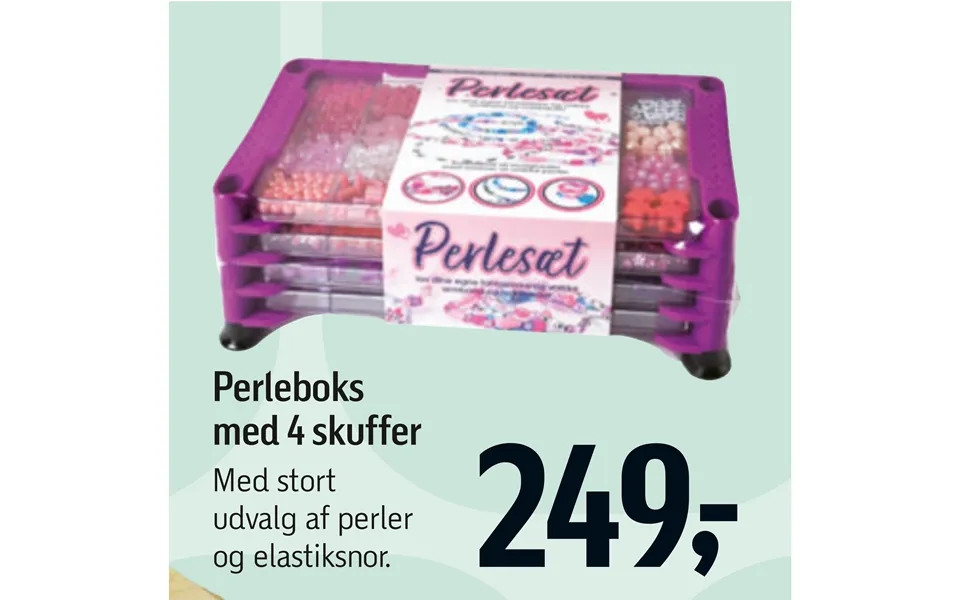 Perleboks Med 4 Skuffer