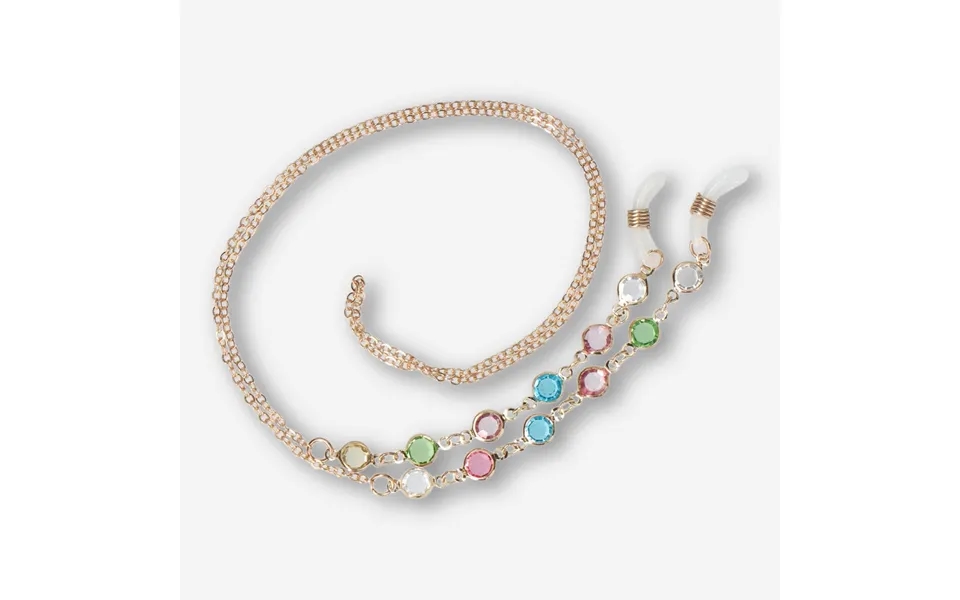 Brillestrop Med Farvede Ædelstene