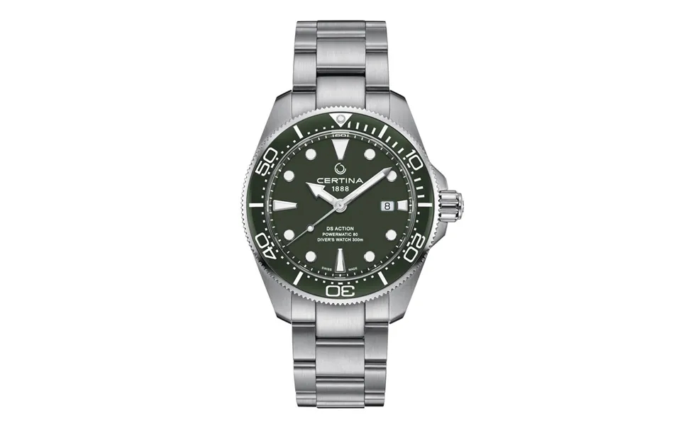 Certina Ds-action Diver Powermatic 80 Med Lænke Og Grøn Skive