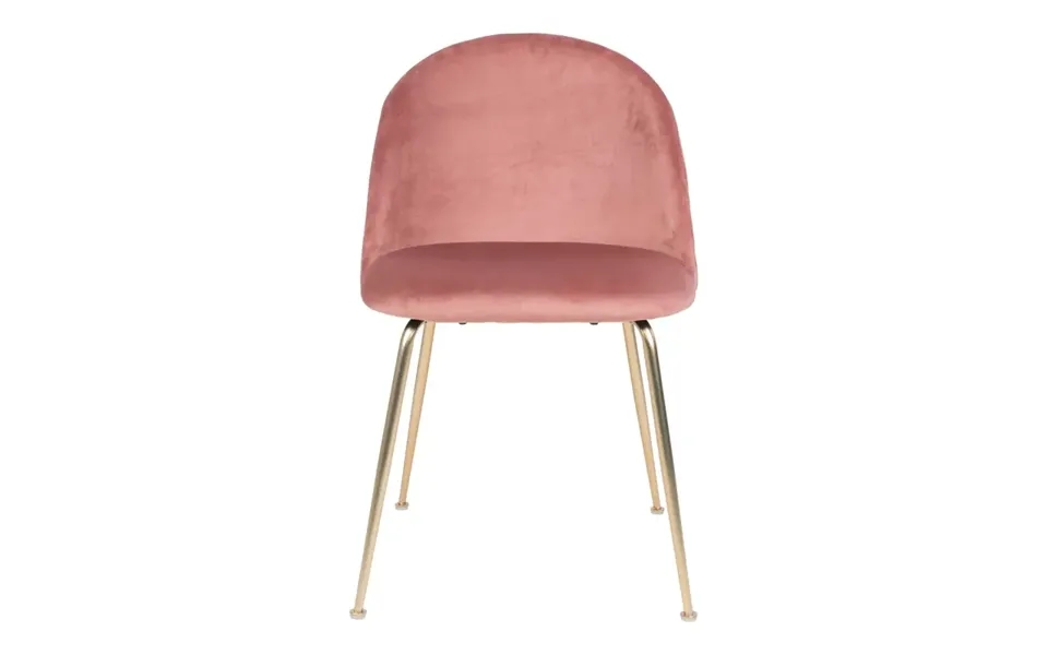 Spisebordsstol I Rosa Velour Med Ben I Messing Look Hn1214 - 1001250