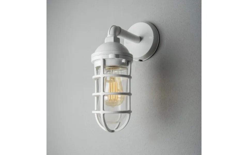 Konstsmide Olbia Væglampe Hvid E27 Gløde Klart Glas 7355-250 Modsvarer N A