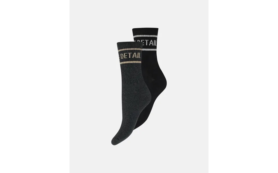 Strømper Tennis 2-pak Bomuld Sort Grå