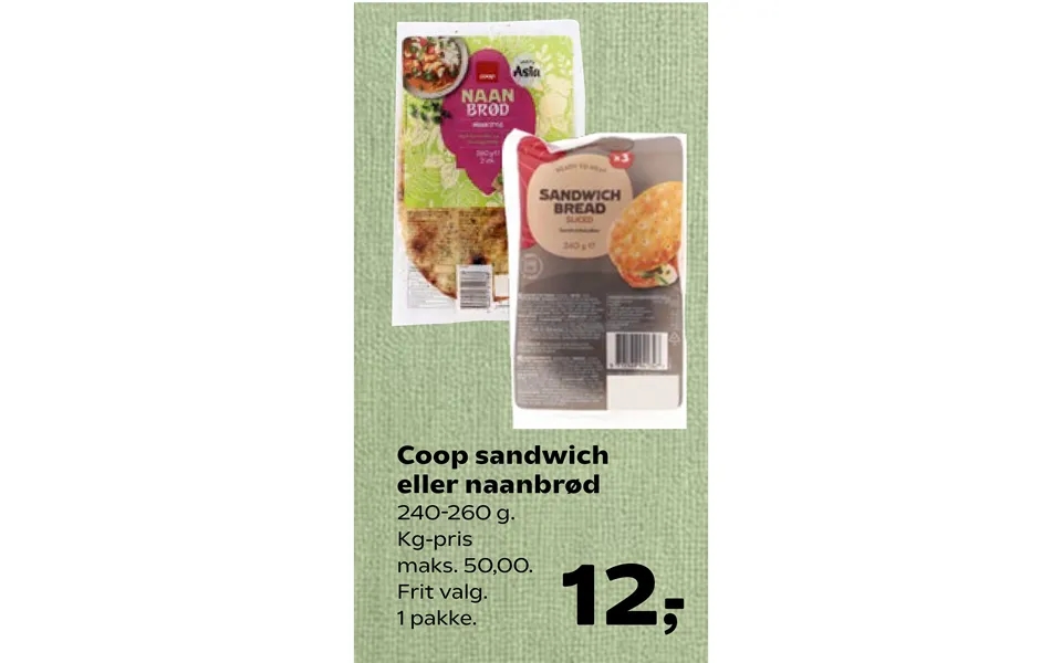 Coop Sandwich Eller Naanbrød