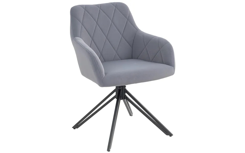 Accentstol I Retrodesign Fløjlslook 58 Cm X 60,5 Cm X 79 Cm Stålgrå