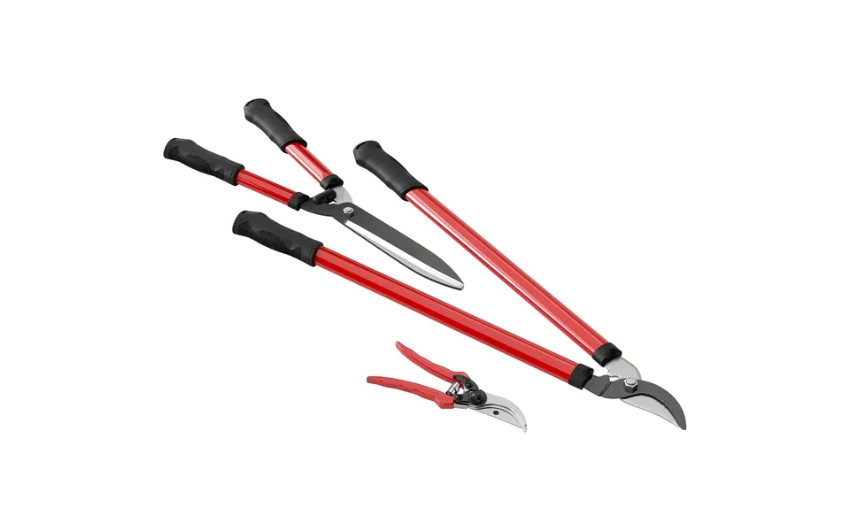 Hækkeklippersæt 3-delt Havesaks - Beskæresaks Med Stålklinger