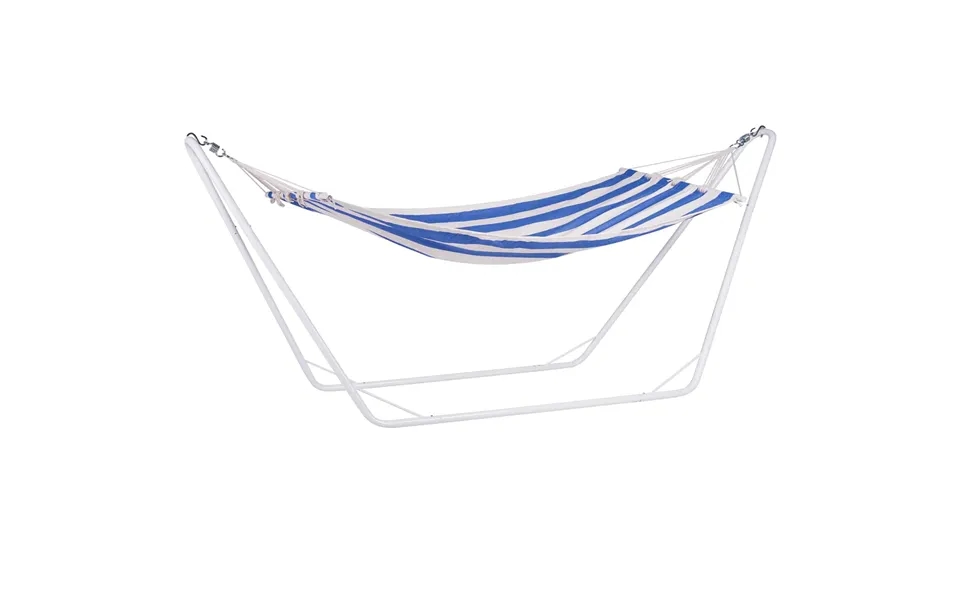 Hængekøje Med Metalstel Creme Blå 200x80cm