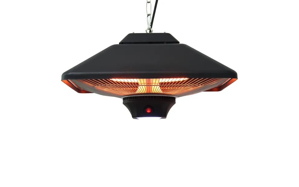 Infrarød Terrassevarmer 2000w Med Fjernbetjening, Led-display Og 2 Varmeindstillinger - Sort