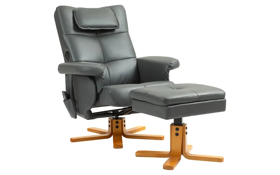 Massagestol Med Fodstøtte - Justerbar Ryglæn