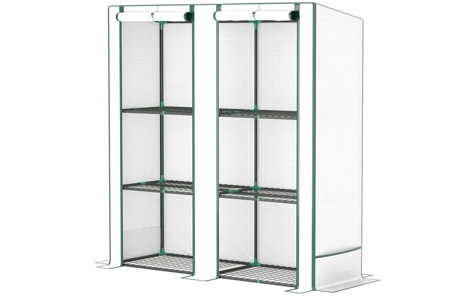 Mini Drivhus Med 3-lags Hylde - Plastikdæksel