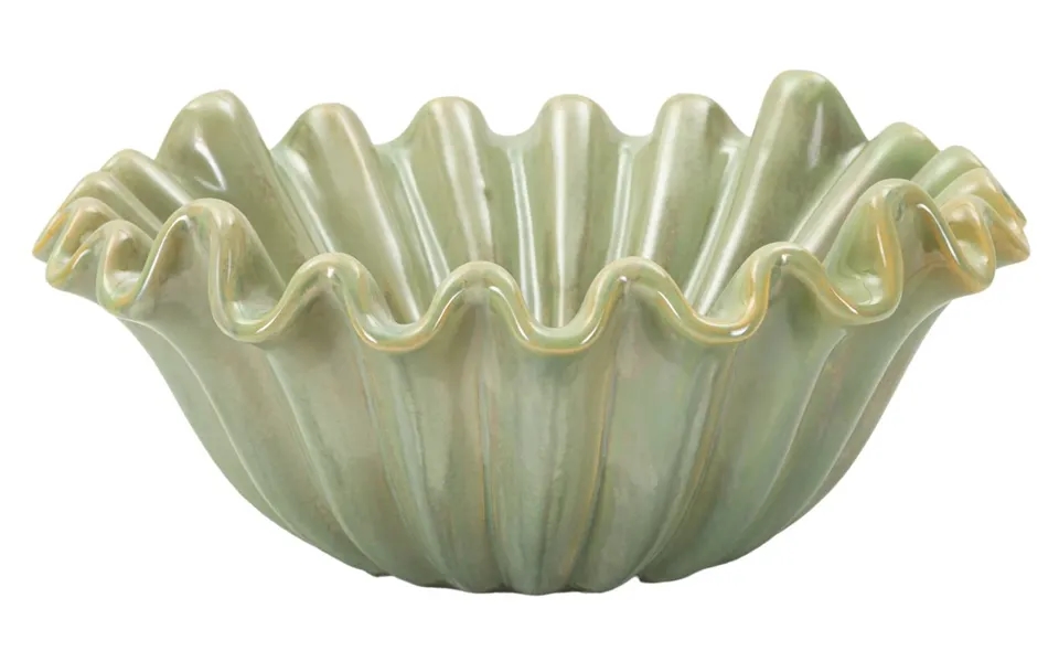 Moderne Grøn Fad I Keramik - 33x14x5 Cm