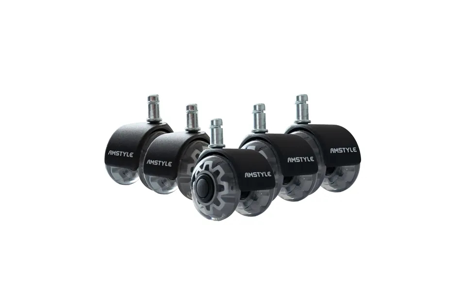 Sæt Med 5 Letløbende Universelle Kraftige Hjul Til Kontorstole - 11 Mm Stamme 50 Mm Diameter